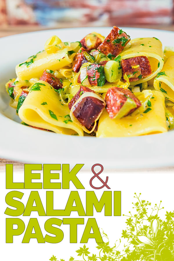 A simple pasta recipe is a great midweek dinner fall back and this salami and leek pasta ticks all of the boxes as well as being utterly delicious! #pastadinner #pastarecipe #quickpastarecipes #easypastarecipe #pastadinner #pasta #Recipeideas #recipes #recipeoftheday