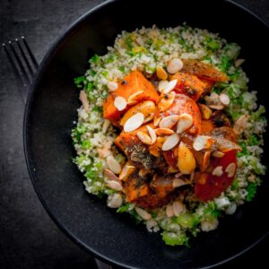 Vegetarian recipes can be really exciting and this Sweet Potato Tagine with Carrots and dates is great at breaking down carnivore barriers!