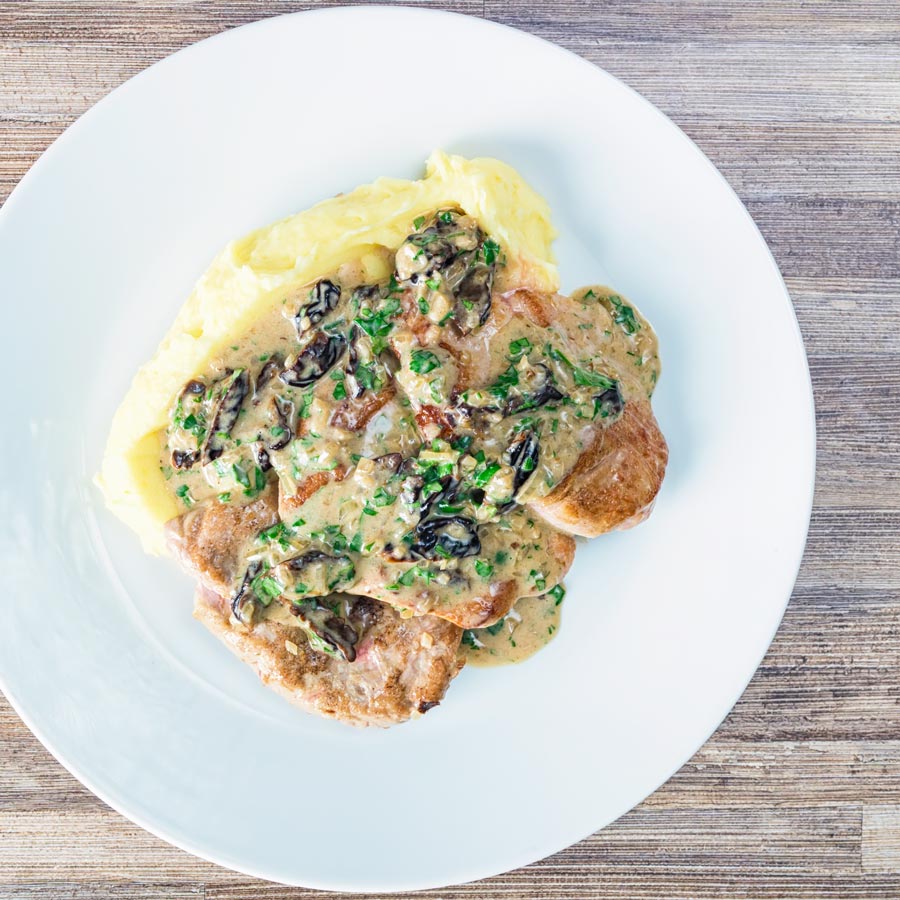 Pork with prunes is a pretty classic combination and here they feature in a brandy cream sauce alongside pork tenderloin and buttery mashed potato.