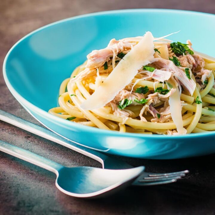 Rabbit is a much underused meat, delicate and lean it makes a perfect and simple sauce in this pot roast rabbit pasta recipe.