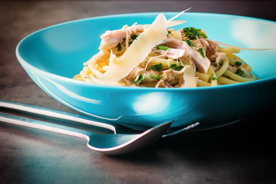 Rabbit is a much underused meat, delicate and lean it makes a perfect and simple sauce in this pot roast rabbit pasta recipe.