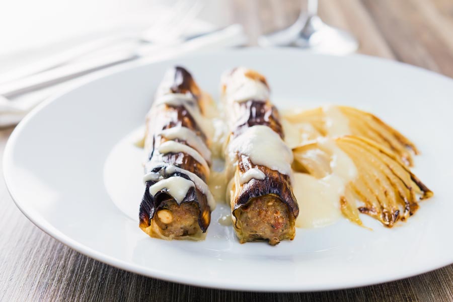 Stuffed Leeks With Cider and Pear Sauce Krumpli