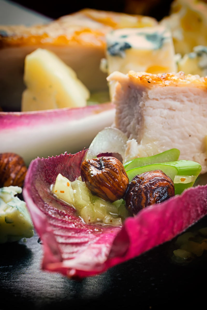 This Radicchio Salad is a perfect light winter main course salad, featuring Chicken, Hazelnuts and Blue Cheese it is loaded with the best winter produce.