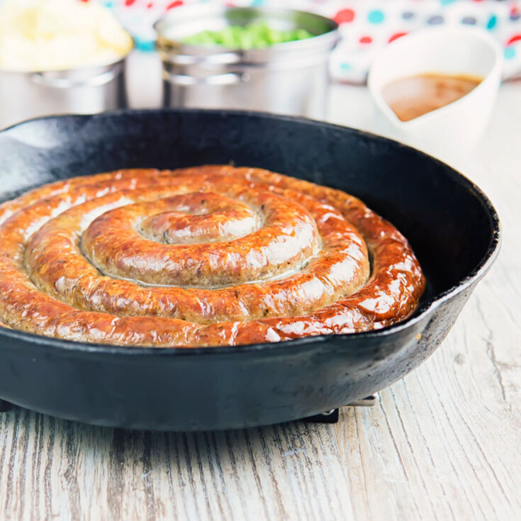 Homemade Cumberland Sausage with Onion Gravy Krumpli