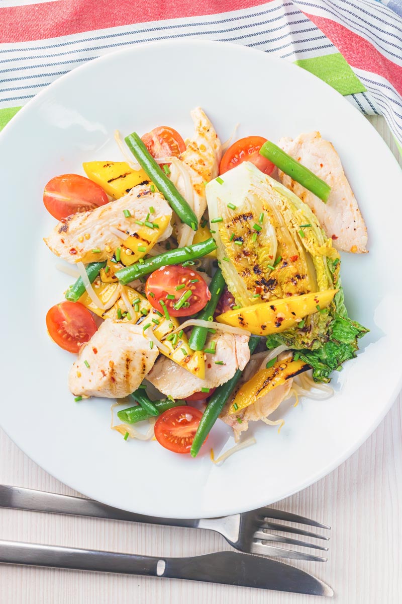 This griddled chicken and mango salad is the epitome of bright and zingy summer flavours but made with ingredients that are available all year round