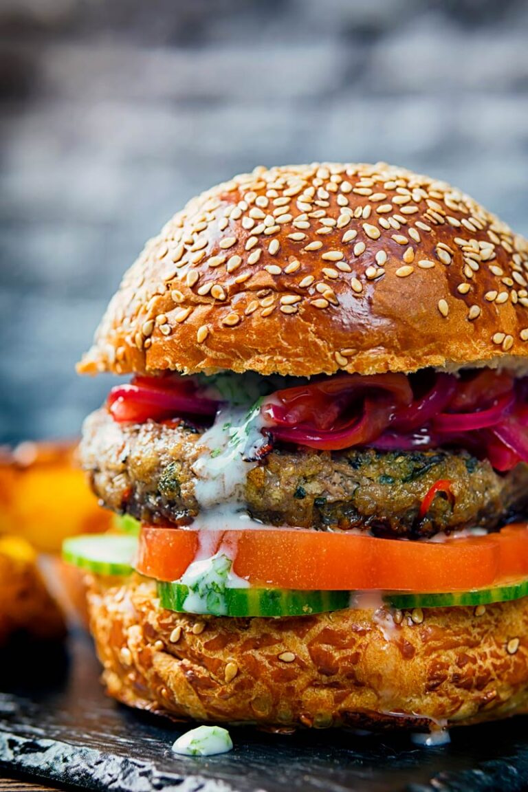 Indian Spicy Lamb Burgers with Red Onion Chutney Krumpli