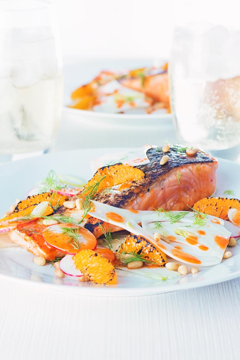 My Orange and Harissa Salmon with Fennel recipe just screams summer at me, beautiful clean fresh flavours a little heat and sun sun sun!