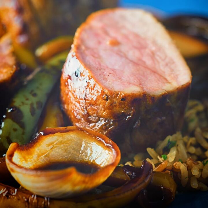 Sweet and Sour Roast Pork Tenderloin With Egg Fried Rice