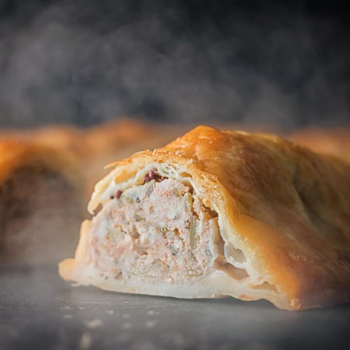 Aint nothing quite like a good sausage roll and this wee apple and mustard laced sausage roll recipe is wrapped in a shortcrust pastry and will blow your mind!