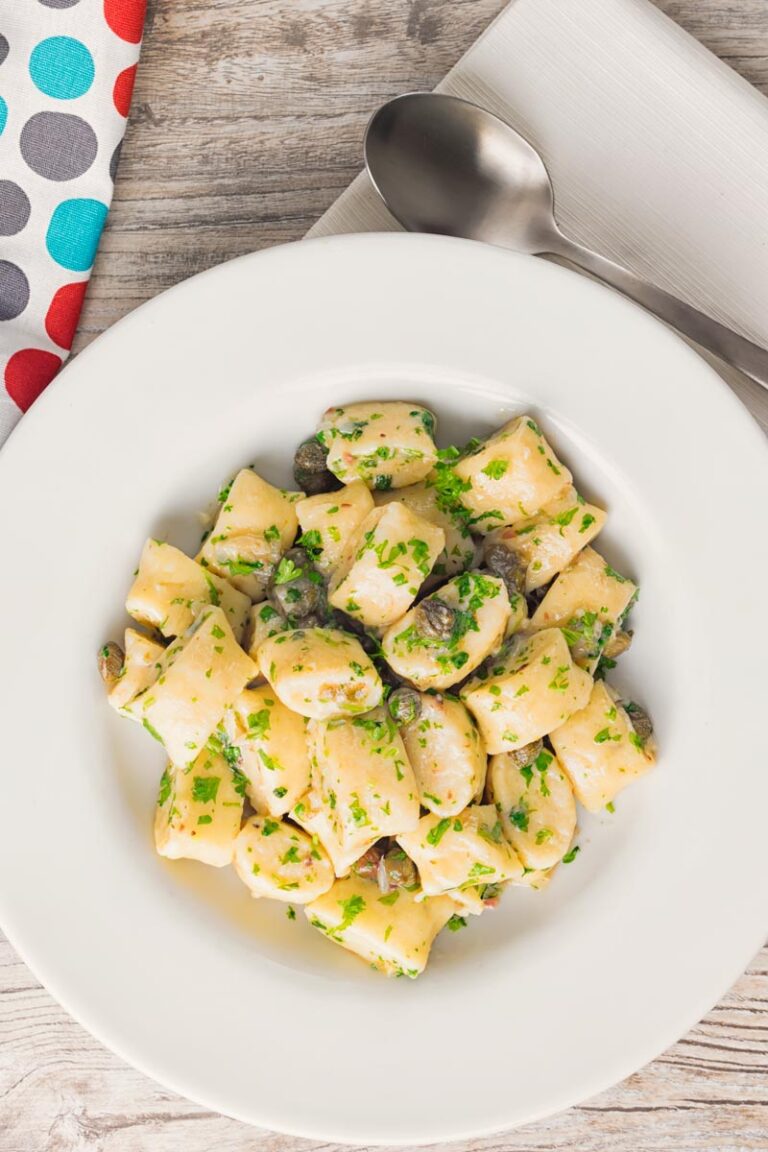 Ricotta Cheese Gnocchi in a Caper Butter Sauce Krumpli