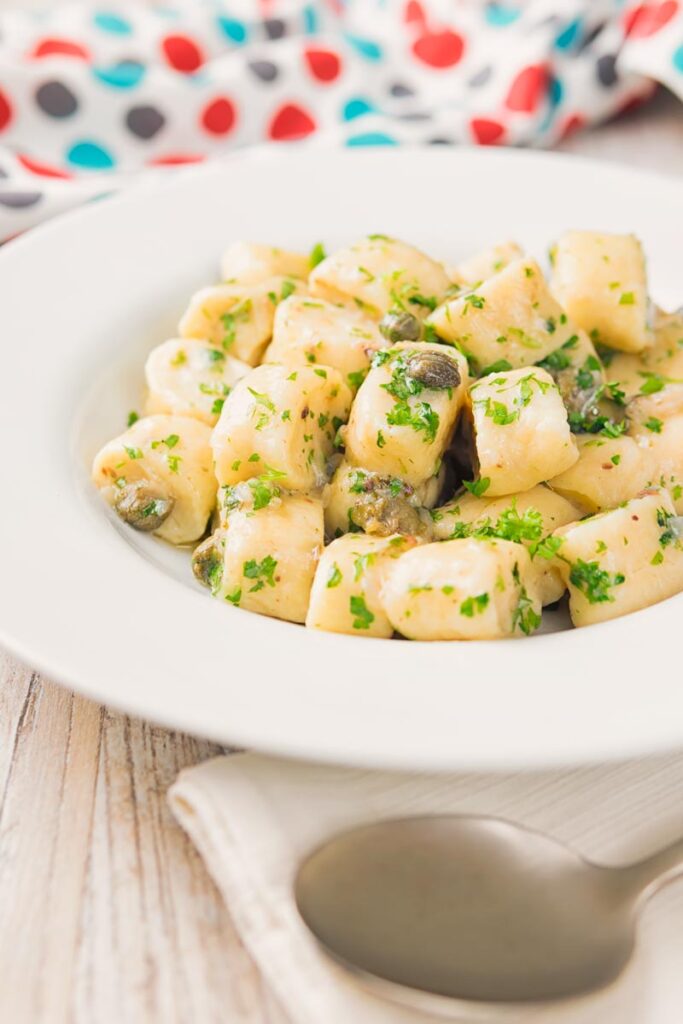 Ricotta Cheese Gnocchi in a Caper Butter Sauce Krumpli