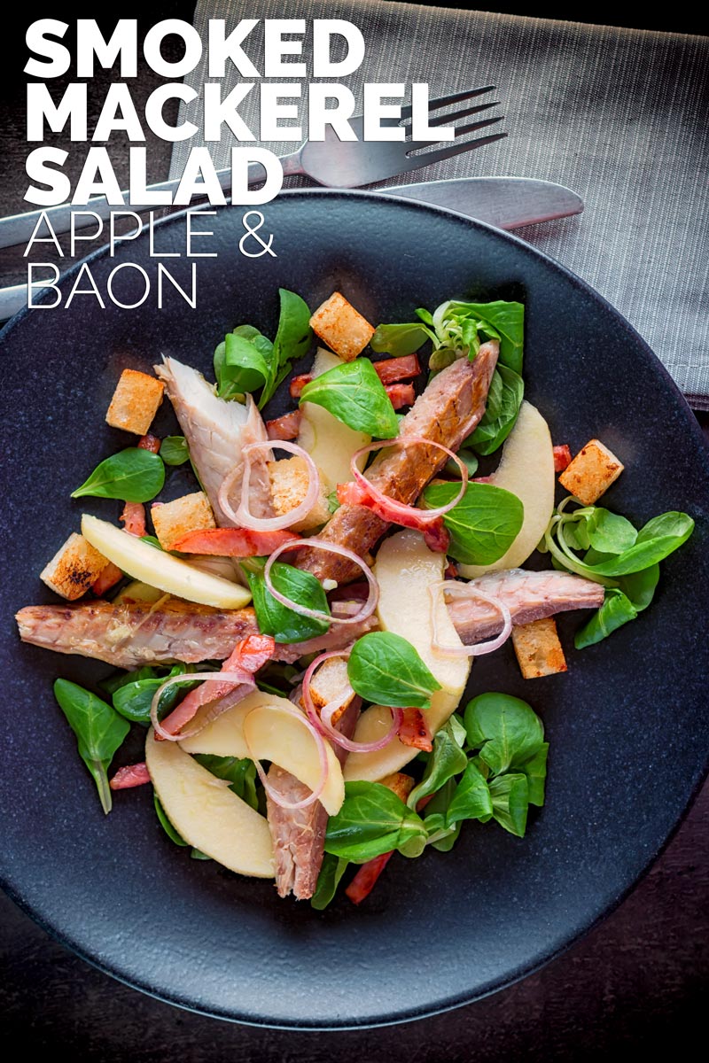 Smoked Mackerel Salad with Apple and Bacon Krumpli