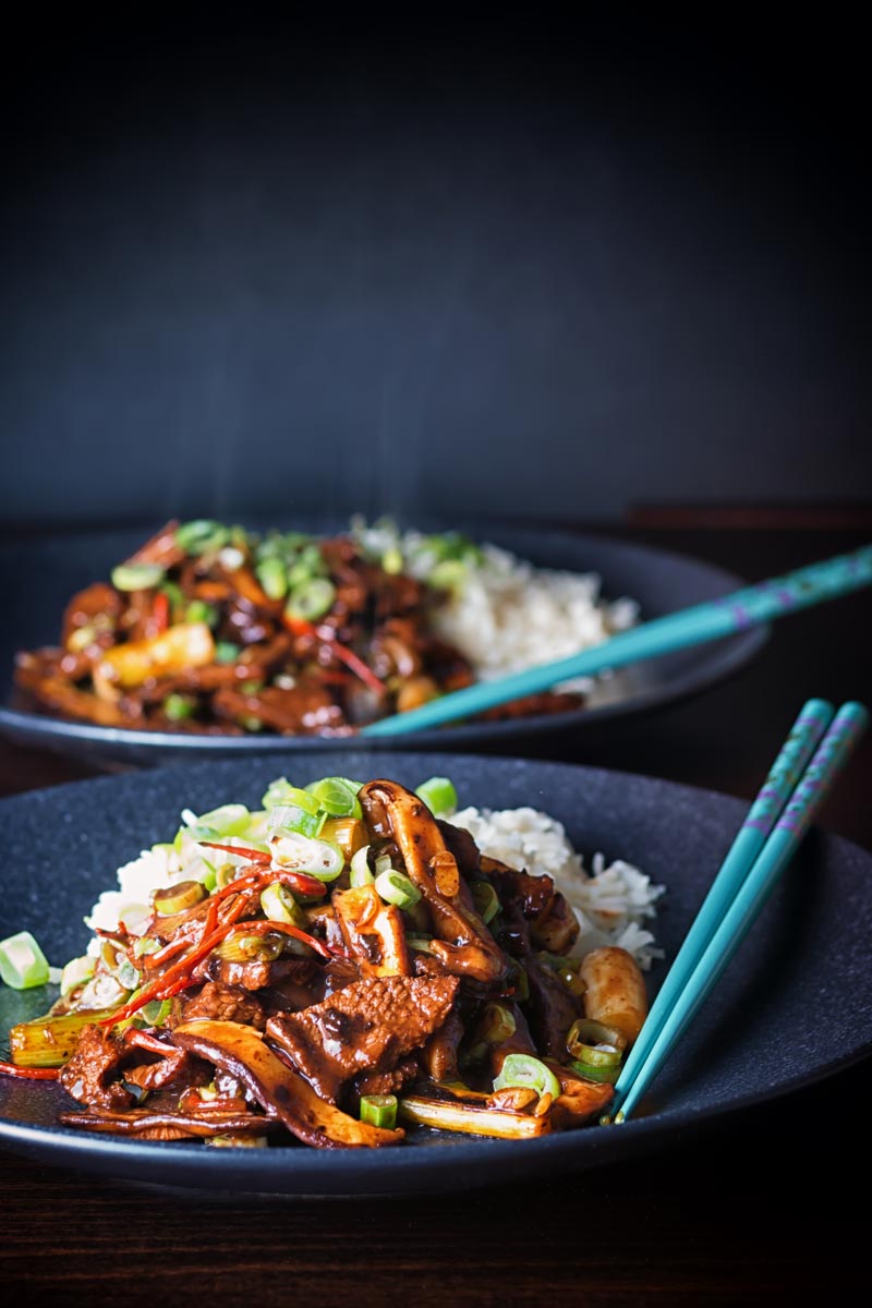 Beef Stir Fry with Shiitake Mushrooms Krumpli