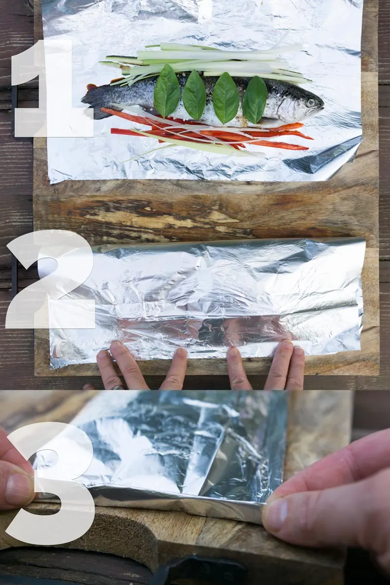 How to create a foil pack for baked fish