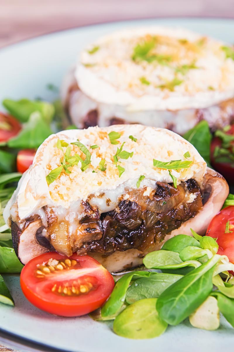 Onion & Goats Cheese Stuffed Portobello Mushrooms Krumpli