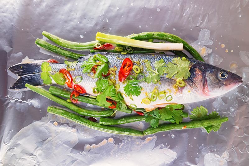 Asian Fish En Papillote (Sea Bass) Krumpli