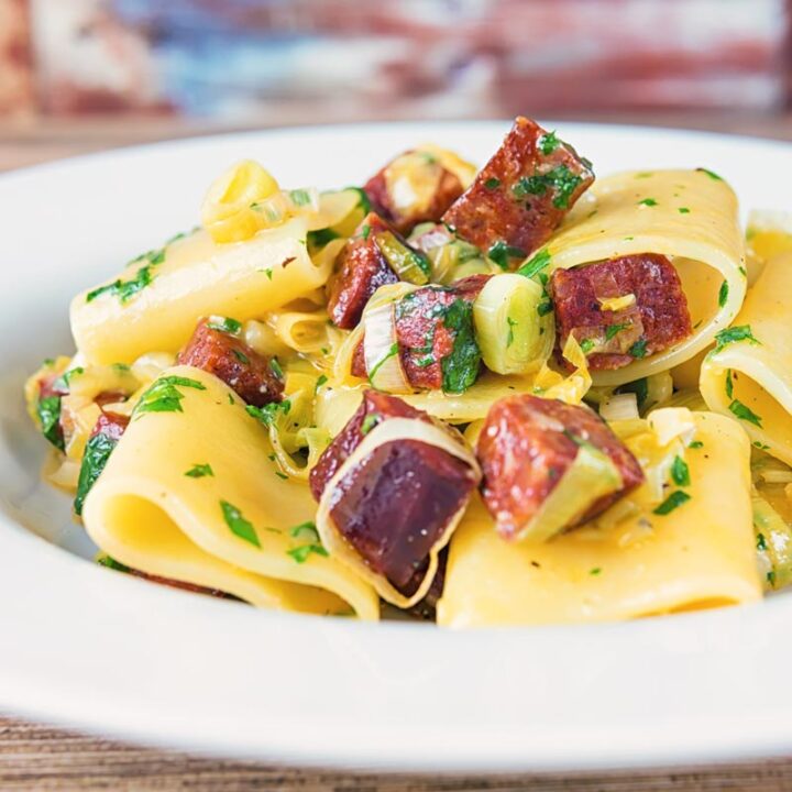 Salami and Leek Pasta