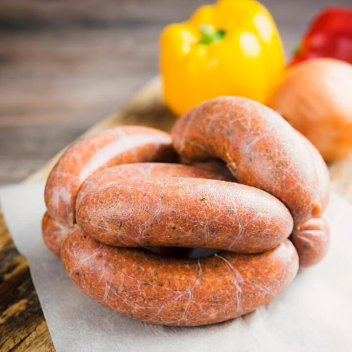 Square image of homemade Italian Sausages