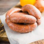 Portrait image of homemade Italian Sausages