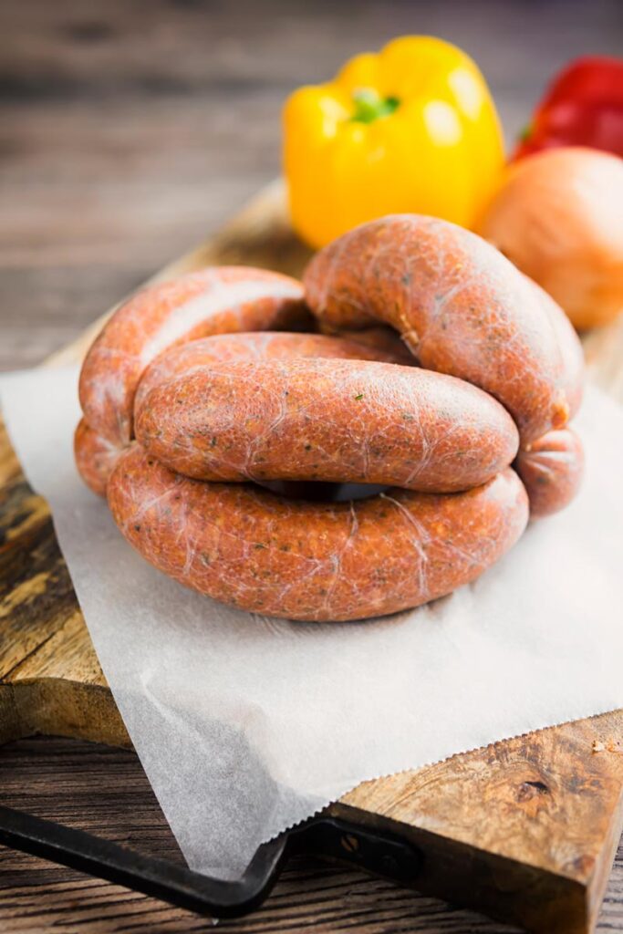Portrait image of homemade Italian Sausages
