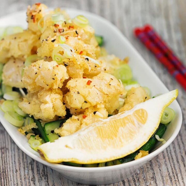 Crispy Salt and Pepper Squid with Pickled Cucumber - Krumpli