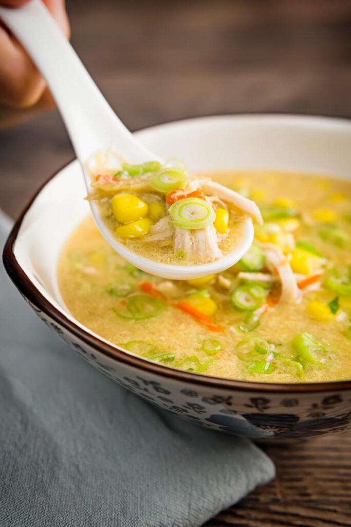 Chicken and Sweetcorn Soup Chinese Style | Krumpli