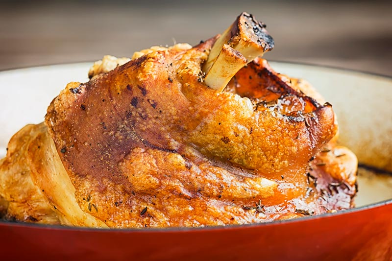 Beer Roasted Crispy Pork Knuckle Krumpli