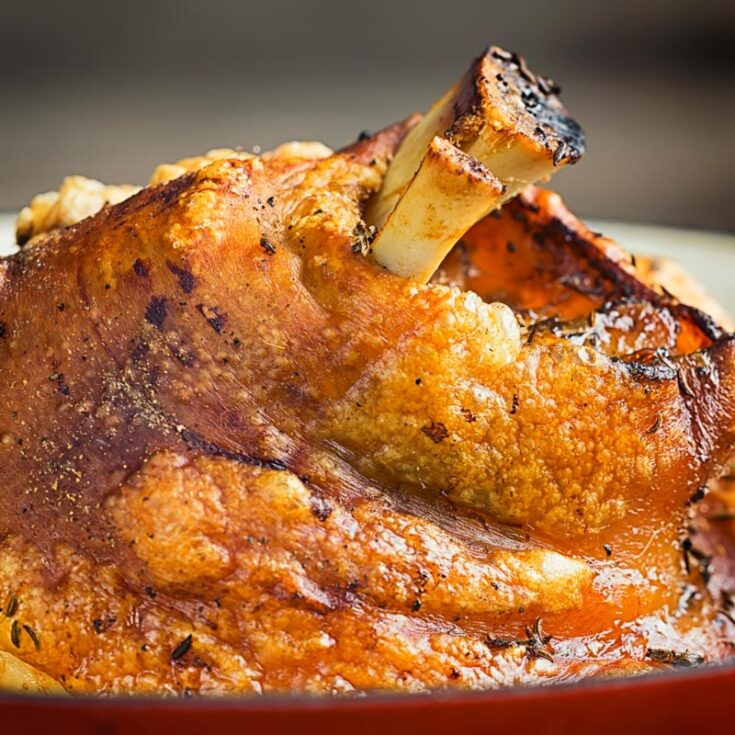 Beer Roasted Crispy Pork Knuckle Krumpli