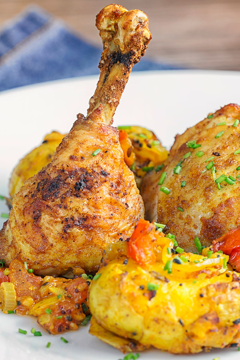 Simply Spiced Indian Roast Chicken Legs Krumpli