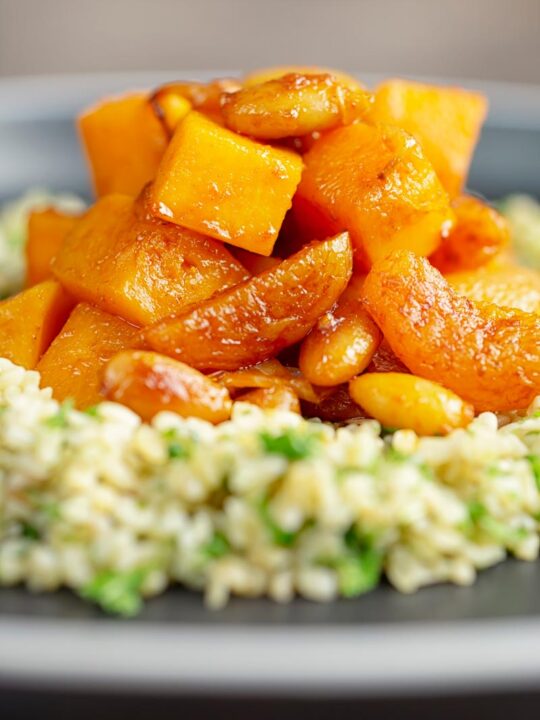 Simple Vegetarian Butternut Squash Tagine with Apricots - Krumpli