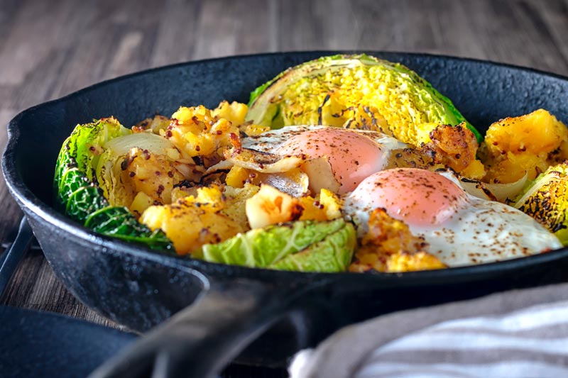 Vegetarian Skillet Cabbage and Potato Bake Krumpli