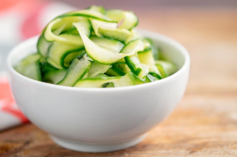 Quick and easy pickled cucumber ribbons krumpli