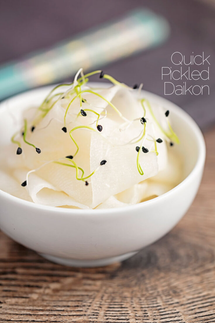 Quick Japanese Pickled Daikon or Mooli Krumpli
