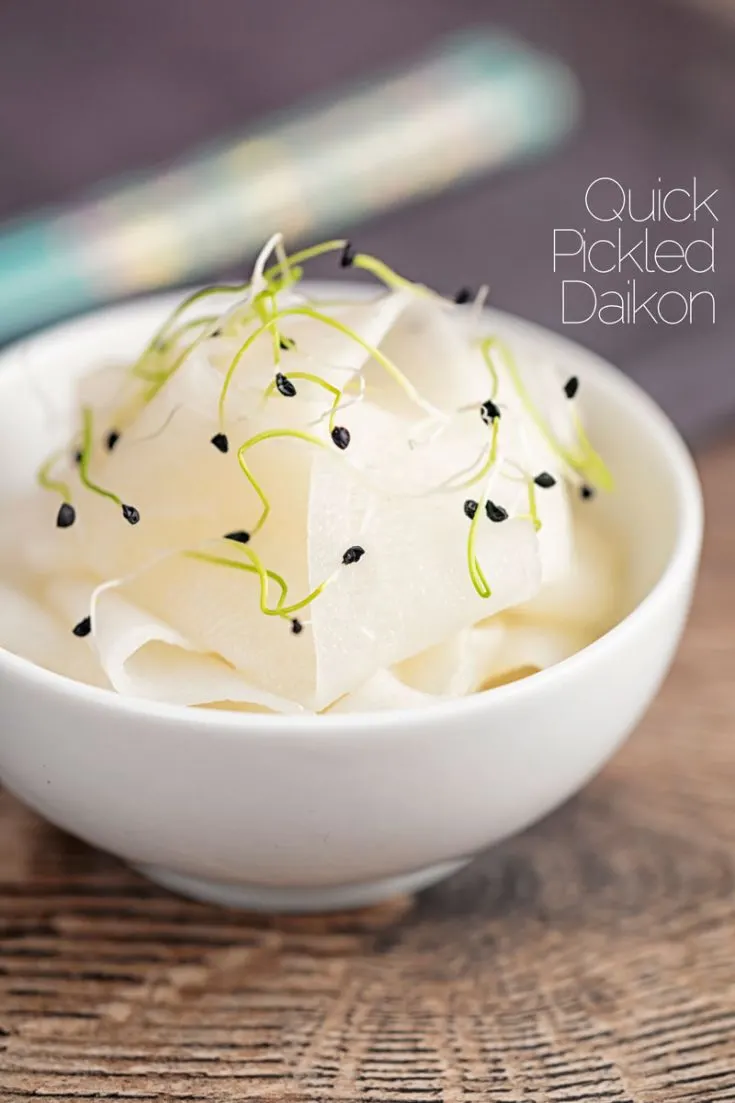Quick Japanese Pickled Daikon or Mooli Krumpli