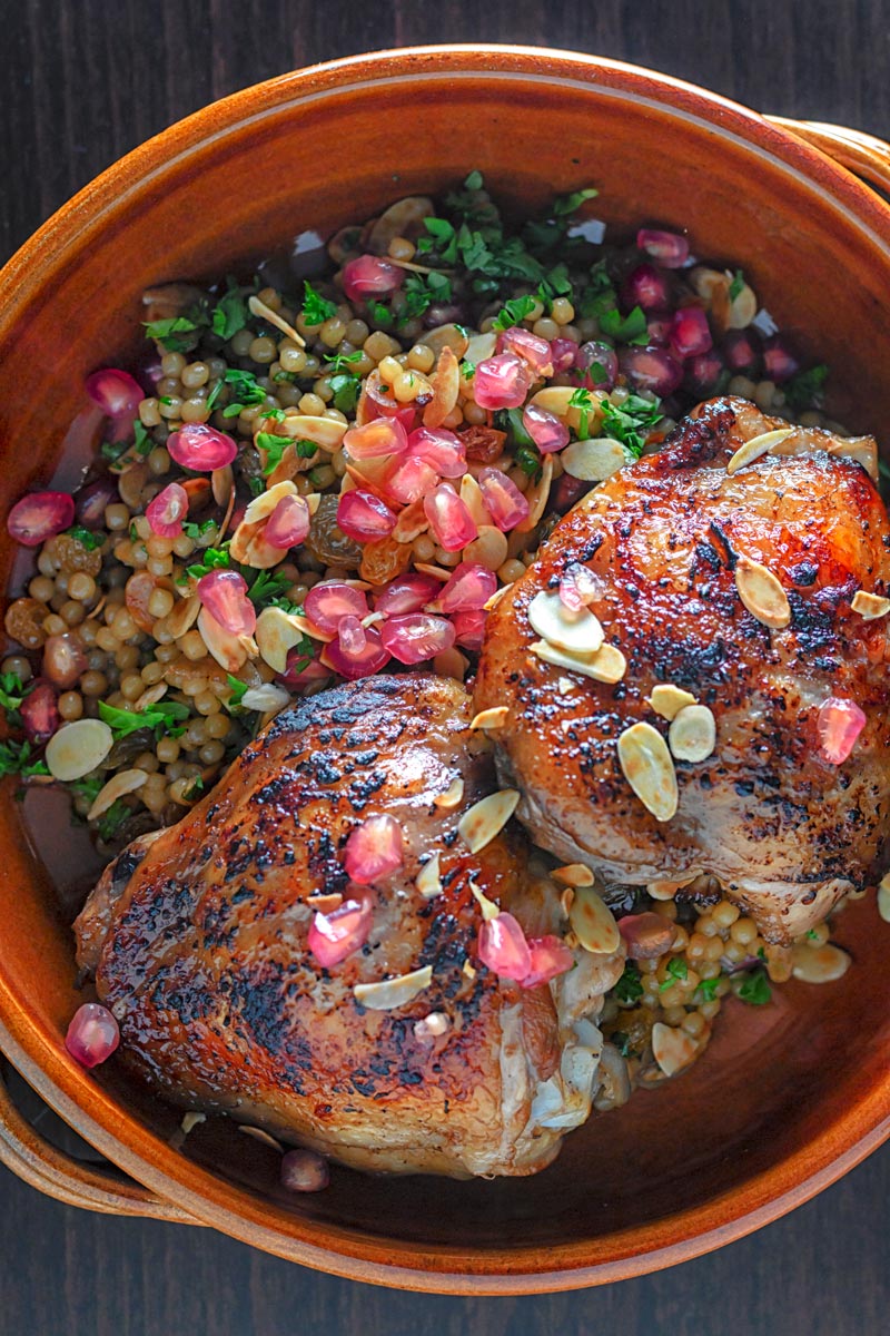 Pomegranate Molasses Glazed Chicken Thighs Krumpli