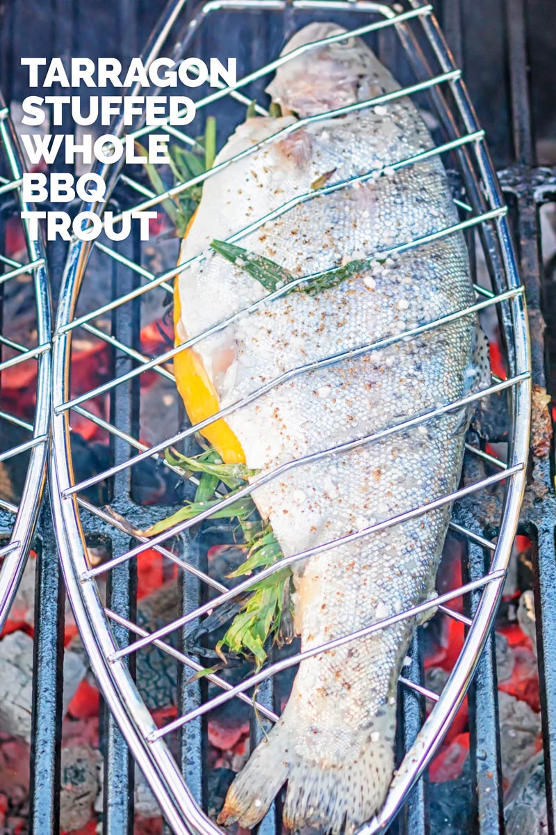 Grilled BBQ Trout Stuffed with Tarragon Krumpli