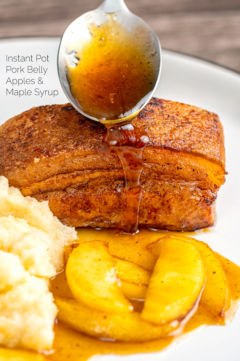 Instant Pot Pork Belly with Maple Syrup and Apples Krumpli