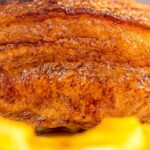 Portrait close up image of crispy Pork Belly