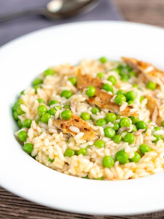 Smoked Mackerel Risotto with Peas and Chilli - Krumpli
