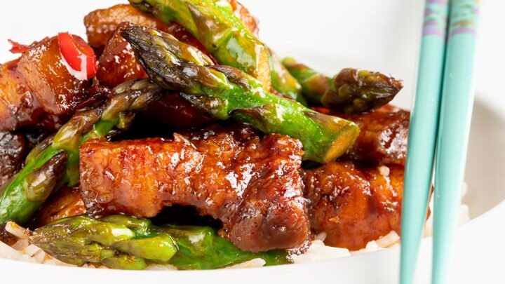 Korean Pork Belly With Gochujang Glaze Asparagus Krumpli