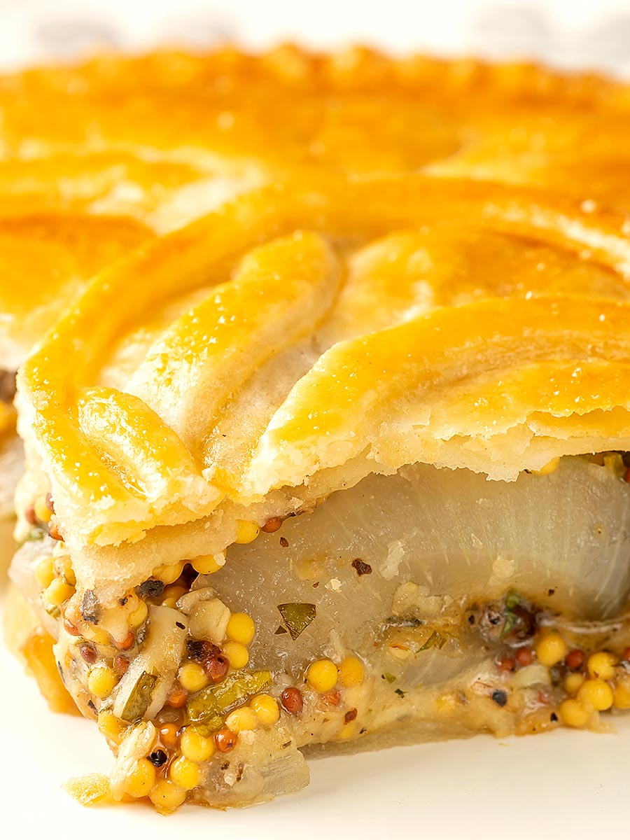 Cheese and Onion Pie with Potatoes & Mustard Krumpli