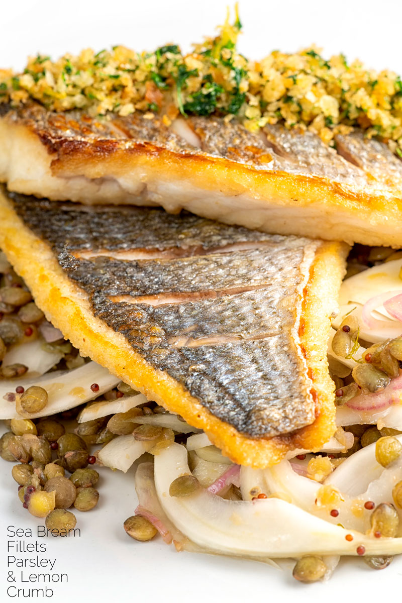 Sea Bream Fillet with Lemon Parsley Crumb Krumpli