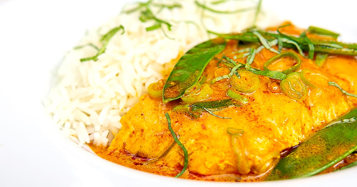 Red Thai Salmon Curry in a Hurry | Krumpli