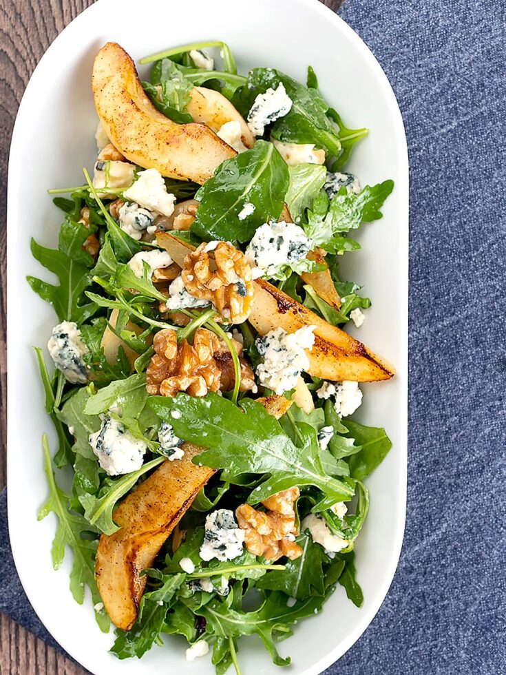 Pear and Blue Cheese Salad With Walnuts & Rocket Krumpli