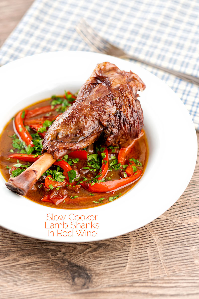 Slow Cooker Lamb Shanks in Red Wine Krumpli