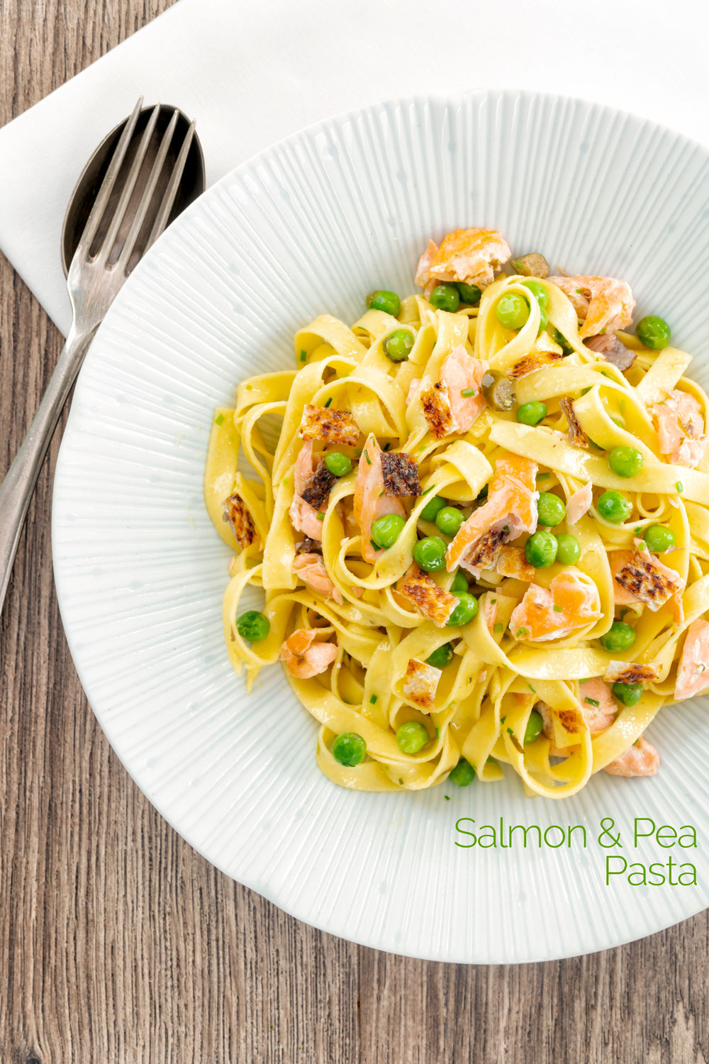 Salmon and Pea Pasta with Capers - Krumpli
