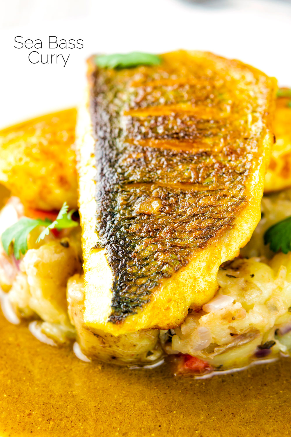 Sea Bass Curry with Crushed Fenugreek Potatoes Krumpli