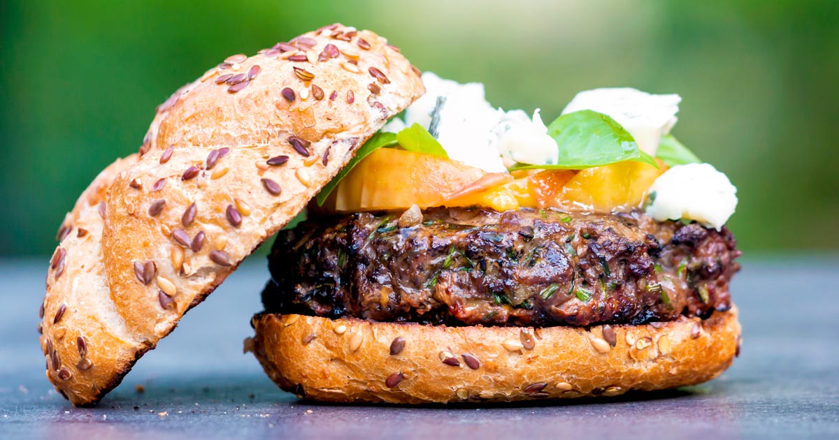 Venison Burgers with Blue Cheese Krumpli