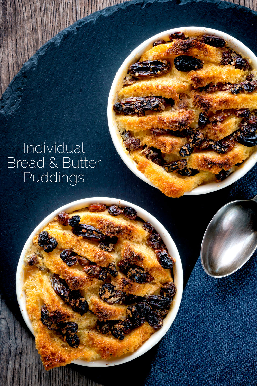 Individual Bread and Butter Puddings with Raisins & Sultanas Krumpli