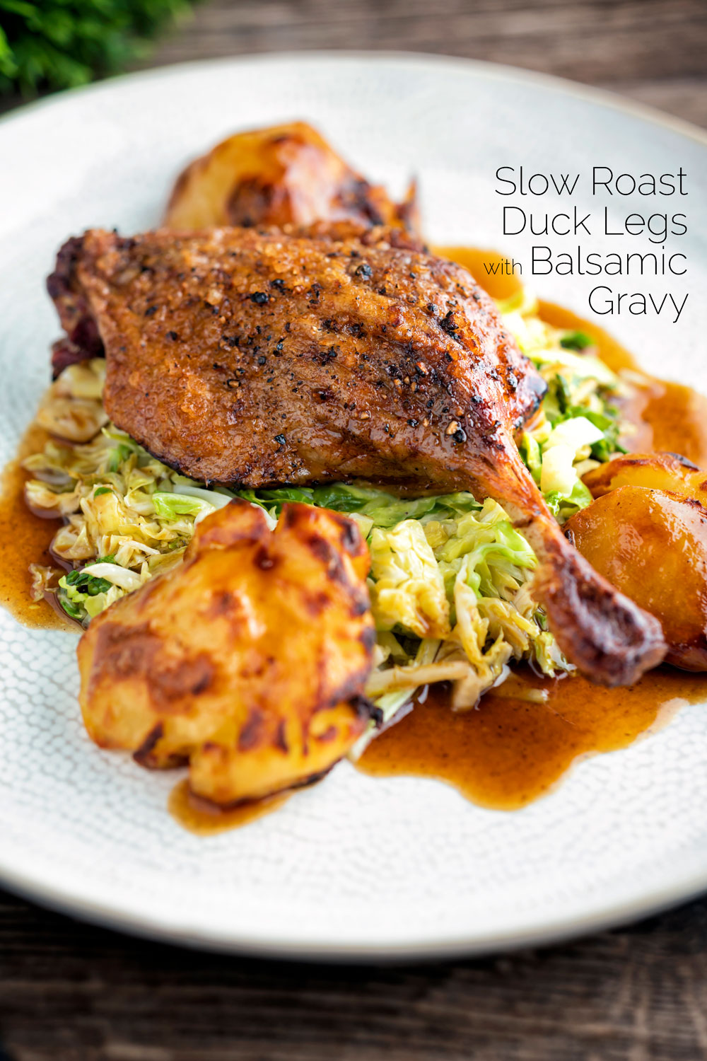 Slow Roast Duck Legs with Balsamic Vinegar Gravy - Krumpli